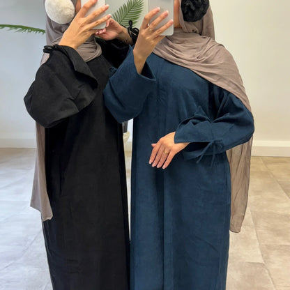 Bowknot Abaya Dress – Modest Robe with Pockets