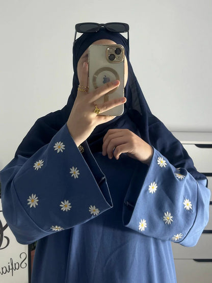 Daisy Embroidery Abaya