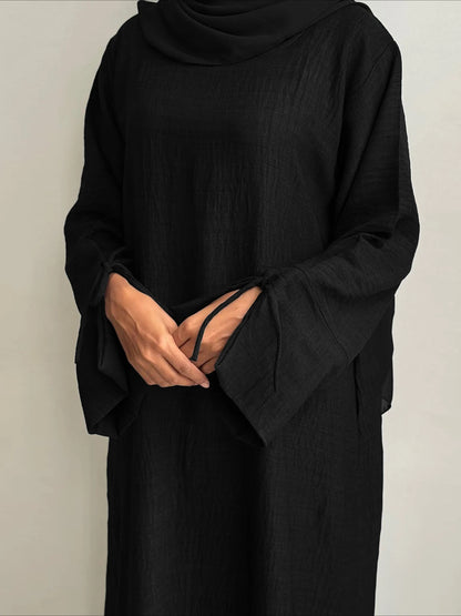 Dubai   Abaya Robe – Kaftan Style with Bow