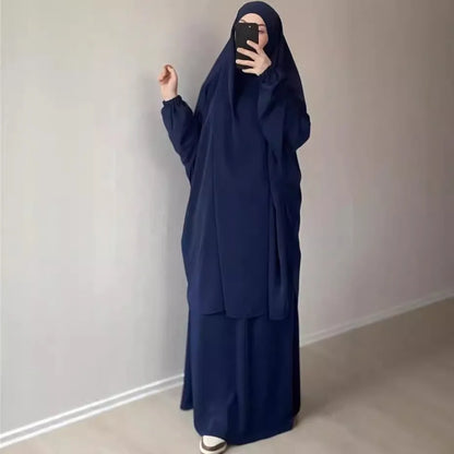 Two-Piece Large Abaya Set – Full Coverage Robe Dress for Women