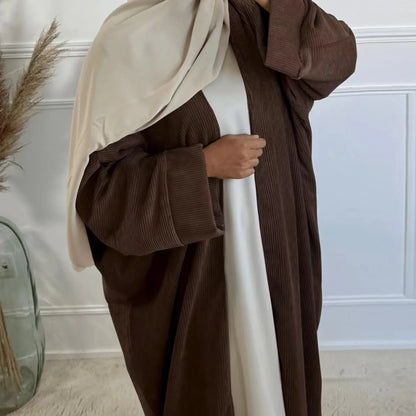 Warm Winter Abaya – Thick Solid Color Long Robe