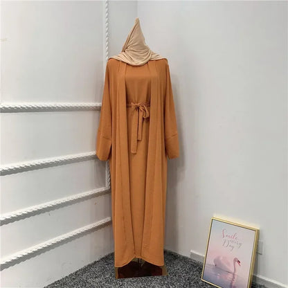 Elegent 3-Piece Abaya set/modesty in  mind