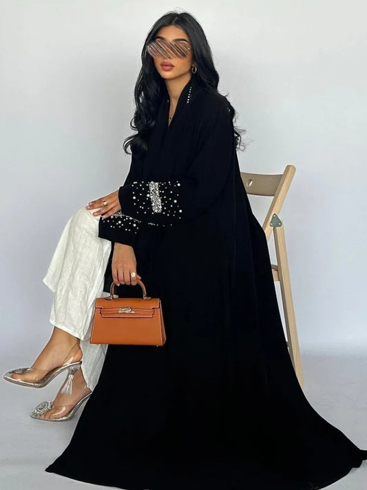 Diamond Pearls Abaya for Women with Scarf  Abaya