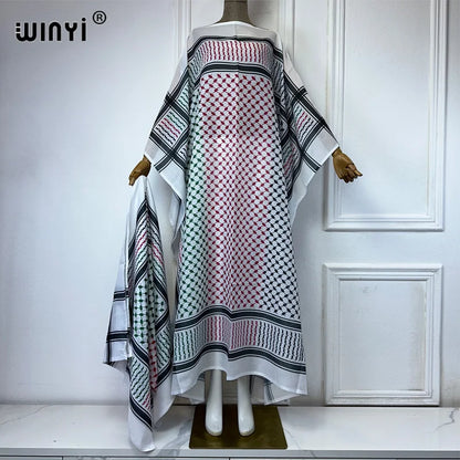 Luxury 2-Piece Abaya Set – Classic Kaftan Dress with Scarf, Dubai Streetwear