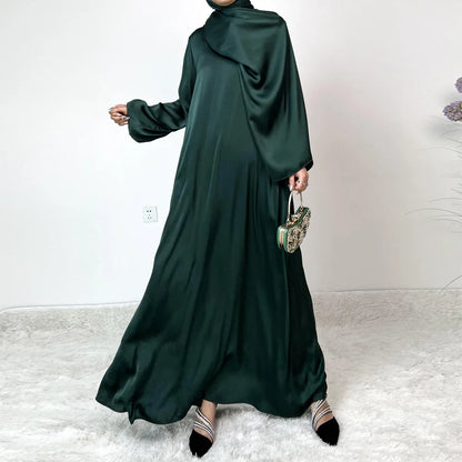 Long Sleeve Modest Dress (Scarf Attached)