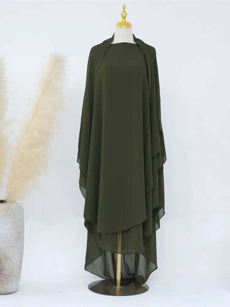 Dubai Chiffon Abaya Set