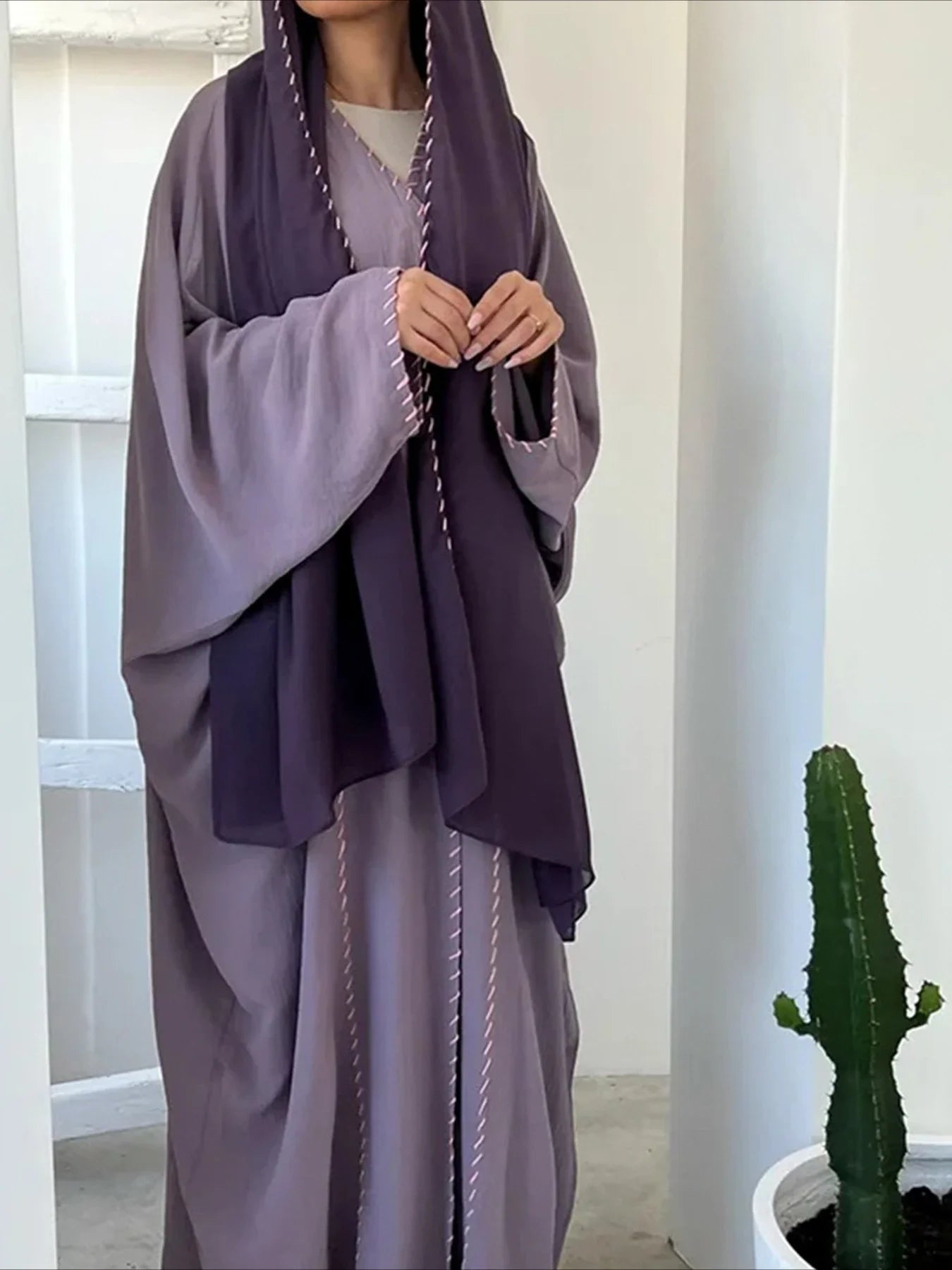 Two Piece Abaya with Scarf  Casual wear
