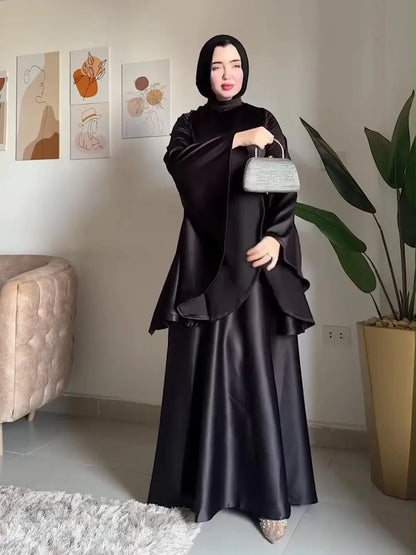 Flare Sleeve Abaya Dress with Sash – Modest & Elegant