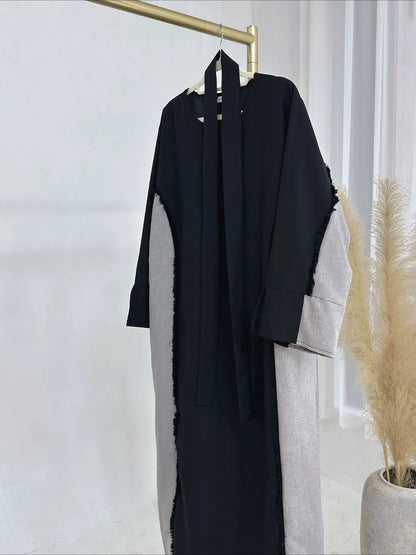 Fringe Detail Open Abaya