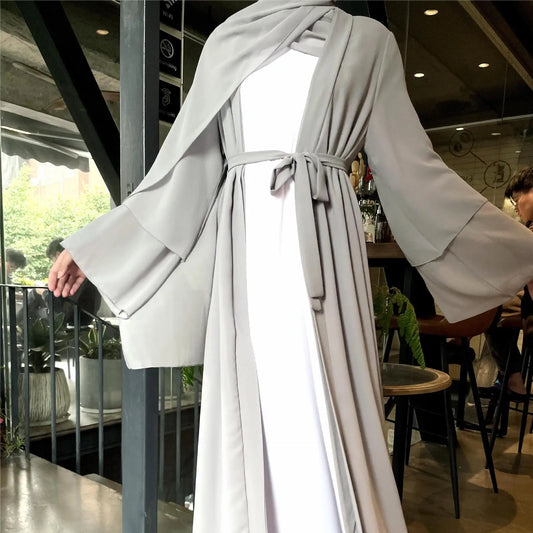 Chiffon Open Abaya with scarf