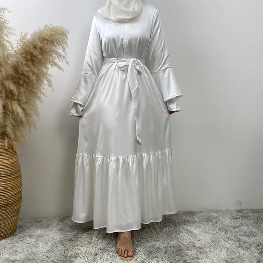 Satin Flare Sleeve Party Dress